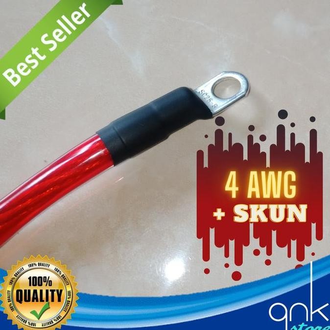 siap kirim kabel power audio mobil 4 awg per meter + skun 4awg