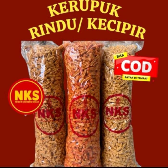 FF KERUPUK KECIPIR RINDU 1 BALL 1kg-Nks cemilan Food Snack Camilan Makanan