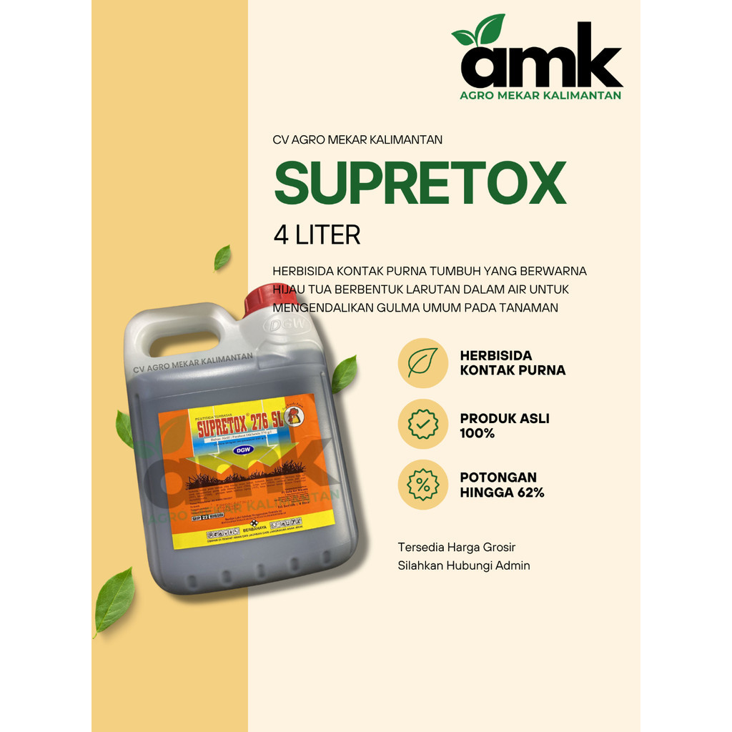 Supretox Racun Rumput Gulma Kebun Sawit 4 Liter