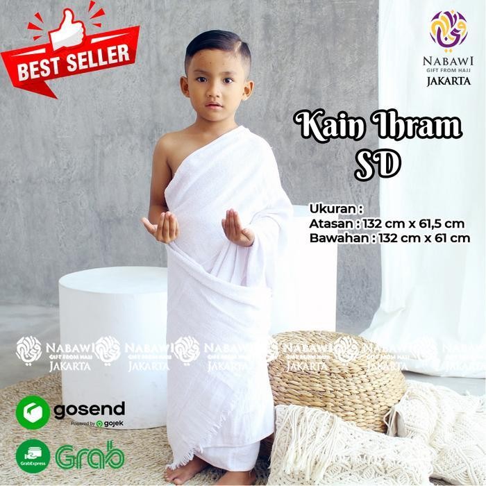 SHS Kain Ihram pria Anak TK / SD / DEWASA / CAMEL Baju Ihrom Anak Laki-laki Manasik Haji dan Umroh M