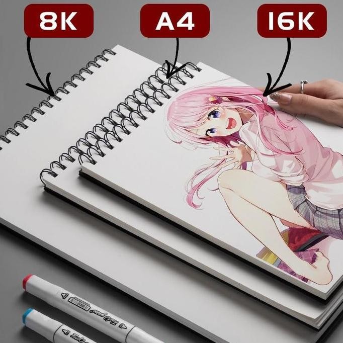 

Marker Pad 50 Sheets Marker Pen Drawing Paper A4 Hard Cover Sketchbook