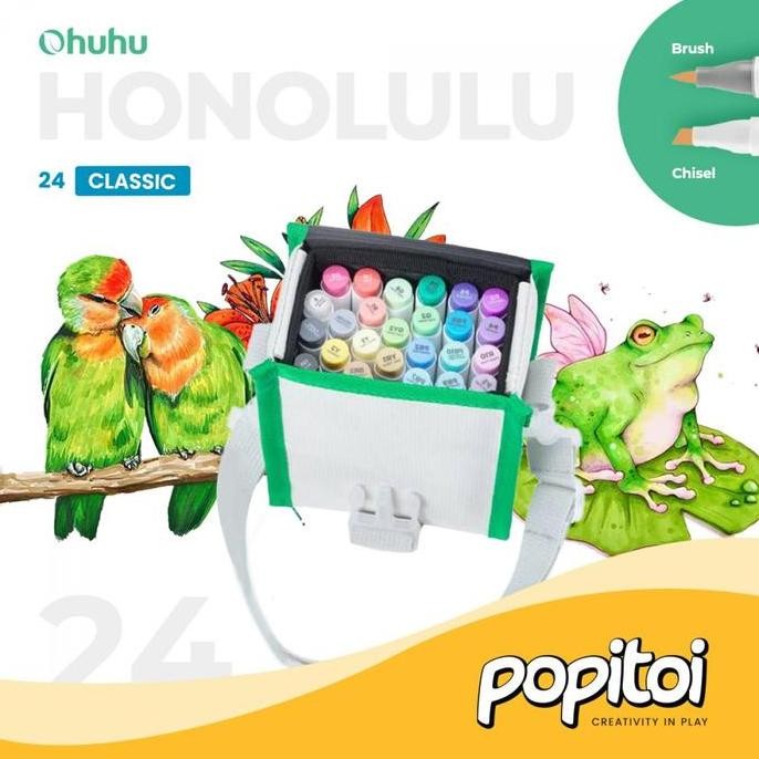 

TERLARIS! OHUHU Honolulu Classic 24 Colors Dual Tip Brush & Chisel Art Marker