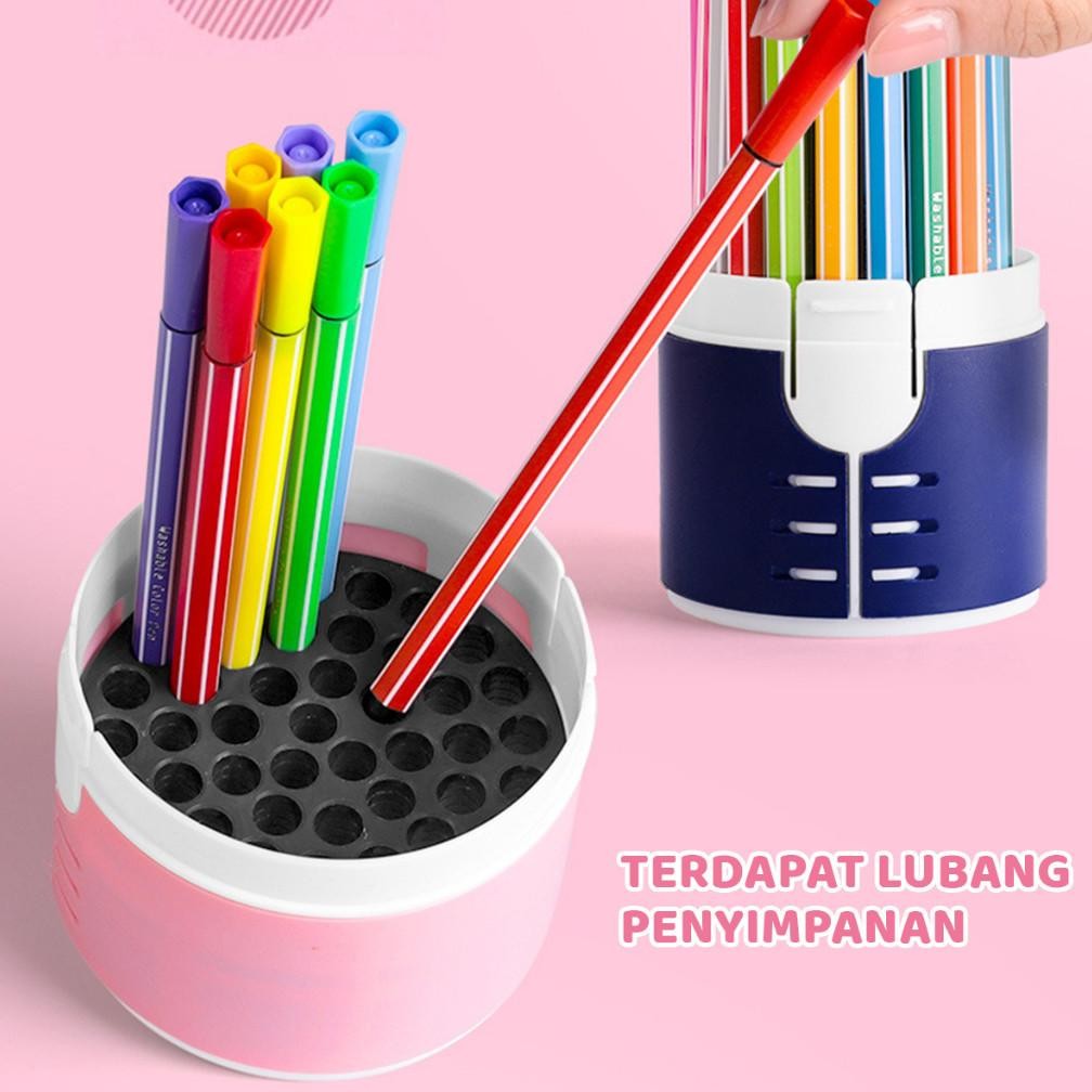 

Berkualitas Paus Biru - Spidol Warna Warni 1 Set Hexagonal Watercolor Marker Pen 12/24 Warna Sale