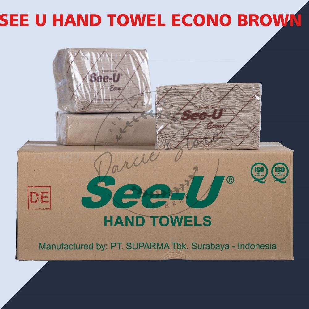 TISSUE SEE-U HAND TOWEL ECONO BROWN 1 KARTON / SEE U HAND TOWEL COKLAT / SEE U HAND TOWEL MURAH nUg