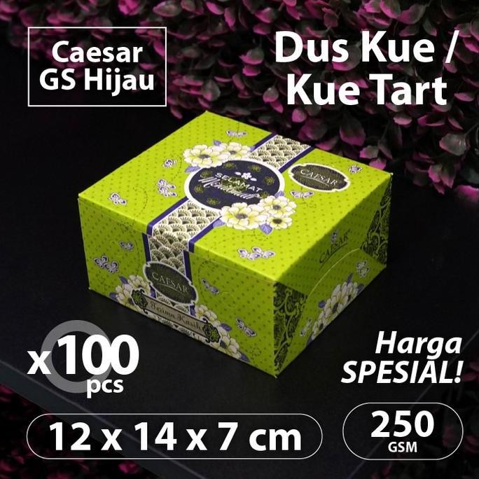

Paket 100 pcs - Dus Motif 12 x 14 x 7 cm - Caesar GS Hijau - Dus Kue