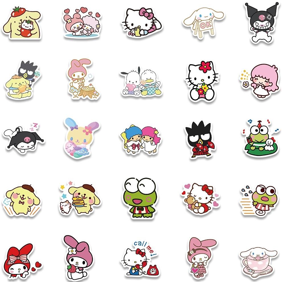 

NG [50PCS]Stiker Pack Aesthetic Sanrio Stiker Anti Air-Sticker Buku Casing HP Laptop Helm Botol Viral Kekinian Terbaru 2025 NV-34