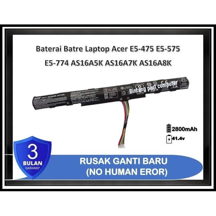 Baterai Batre Laptop Acer E5-475 E5-575 E5-774 AS16A5K AS16A7K AS16A8K