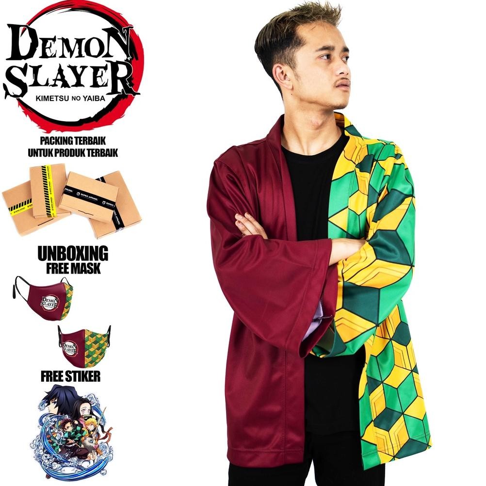 We69 Haori Kimono Giyu Tomioka Demon Slayer Kimetsu No Yaiba Premium