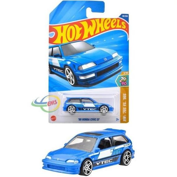 New Hot Wheels '90 Honda Civic EF Japan Card JFN65 Koleksi Diecast Langka