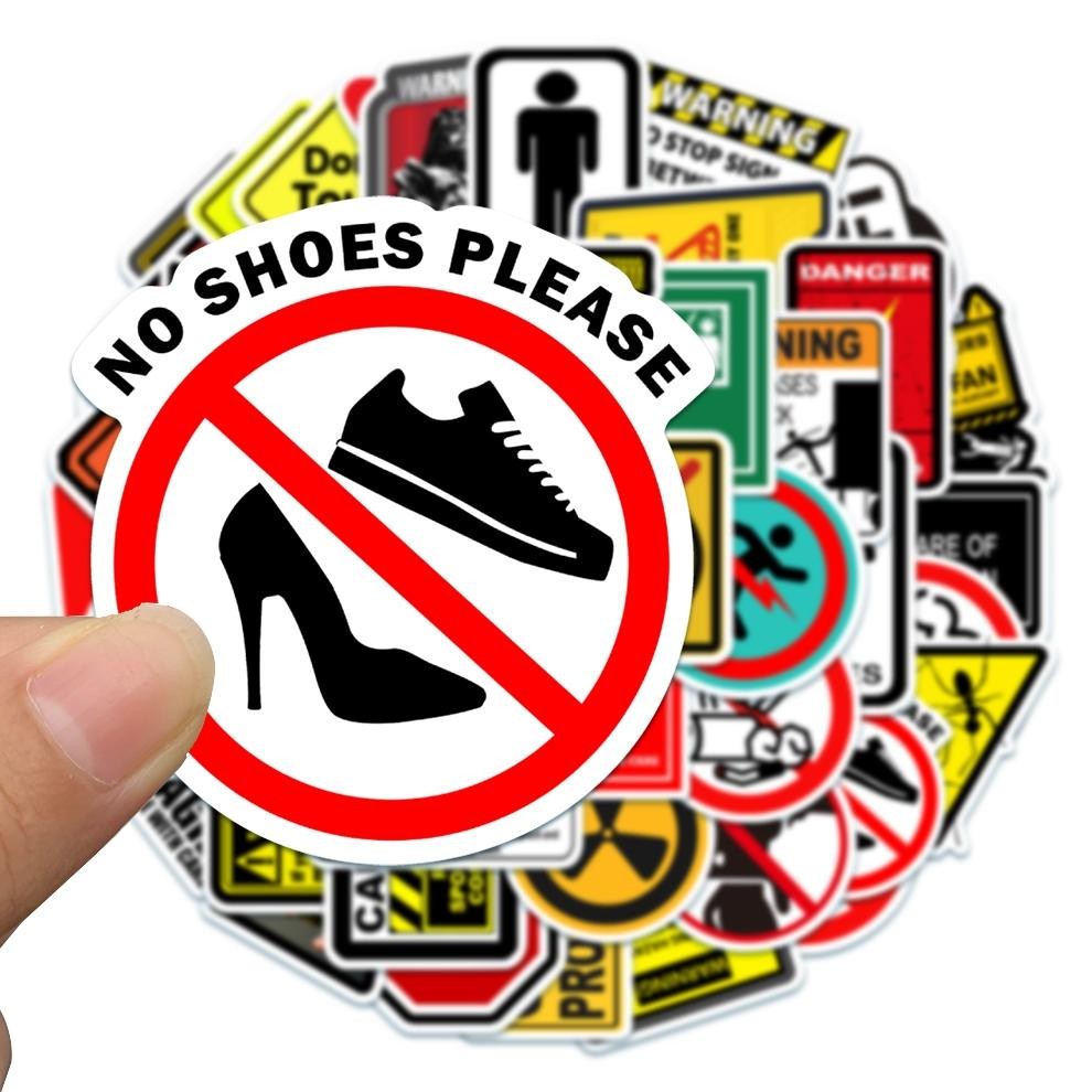 

NG [50PCS] Stiker Peringatan logo Stiker Tahan Gores Decal Kartu Album Custom Vinyl Anti Air- Sticker Aesthetic Buku Journal Koper Casing HP Tablet Laptop Helm MotorBotol Viral Kekinian Terbaru 2025 MS-37