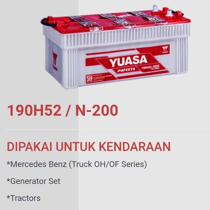 aki yuasa n200 pafecta basah non air zuur