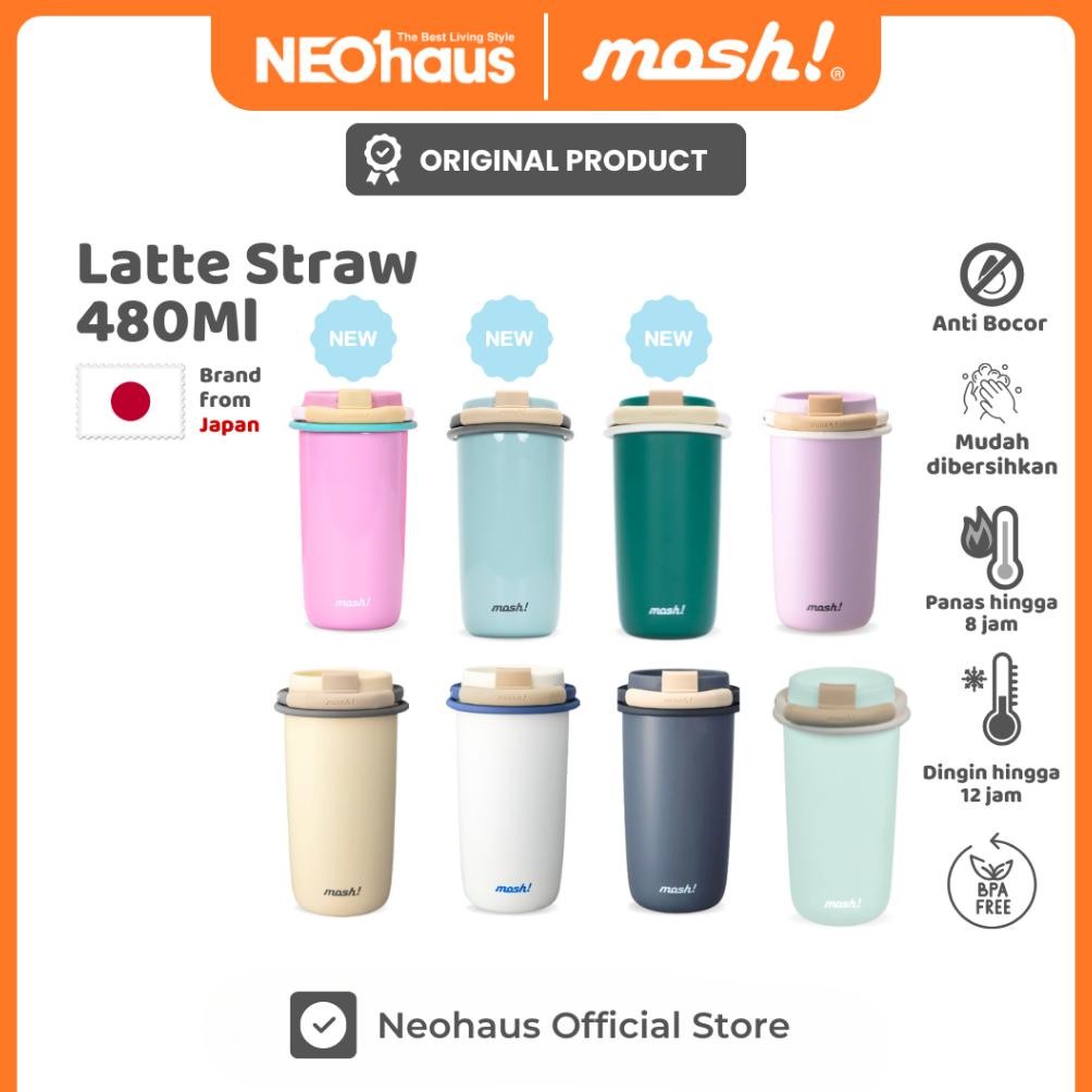 MOSH LATTE STRAW 480ml - Tumbler Mosh Tahan Panas dan Dingin