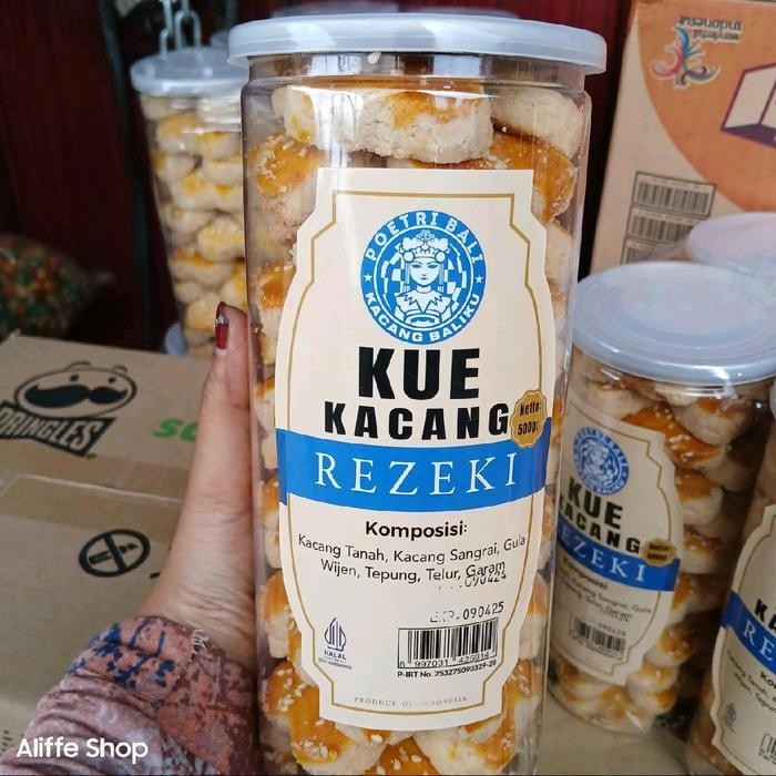 

IX 1 toples kue kacang sumber rezeki poetri bali 500 gr- kue kacang bu odeh 700 gr