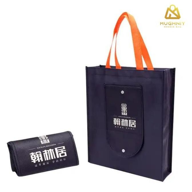 BBS Tote Bag Promosi Model Lipat Custom / Foldable Bag / Travel Bag Custom