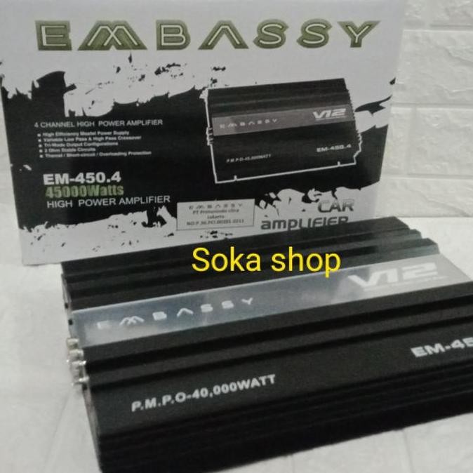 EMBASSY EM-450 amplifier power embassy 4 Chanel mosfet tenaga badak