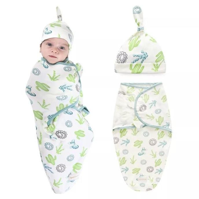 TERSEDIA BEDONG INSTAN SET TOPI BAYI SWADDLE WRAP BEDONG TIDUR NEWBORN