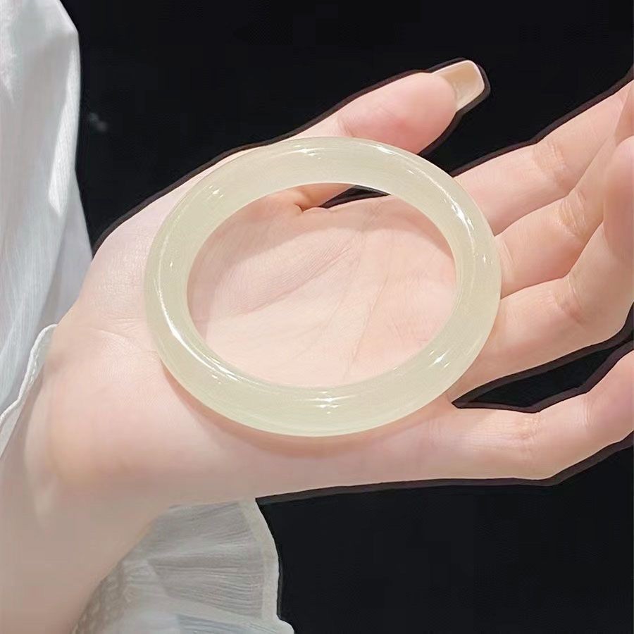 Natural Genuine Xinjiang Real Jade Bracelet Clear Water Green White Jade Bracelet Jadeite Girl Ice T