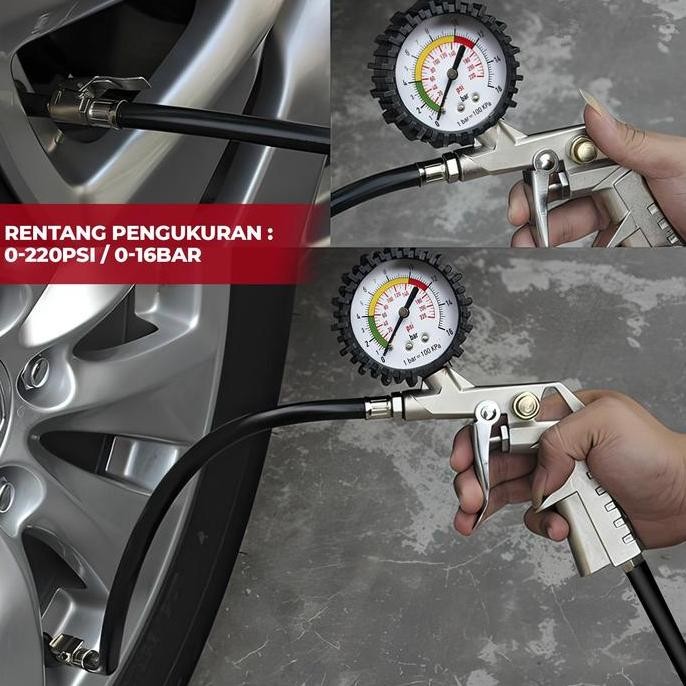 Alat Ukur Tekanan Ban Pengukur Tekanan Udara Ban Mobil Truk Inflator - 6624 Co