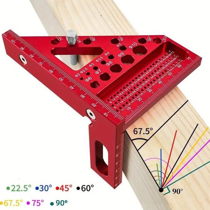 

Penggaris Siku Aluminium Mistar Segitiga 45 - 90 Derajat Alat Ukur Multifungsi Co