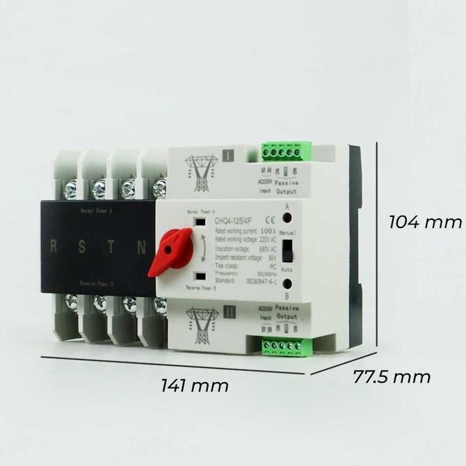 Saklar Switch Otomatis Ats Pemindah Listrik Pln Solar Genset 4P New Stok