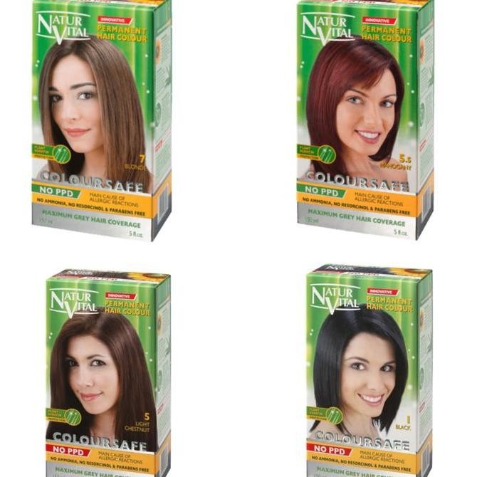 Promo Naturvital Natur Vital Coloursafe Permanent Hair Dye Color/ Cat Rambut Ready