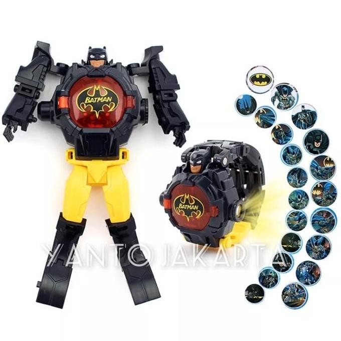 JAM TANGAN ROBOT ANAK LAKI LAKI KARAKTER BATMAN LAMPU PROYEKTOR