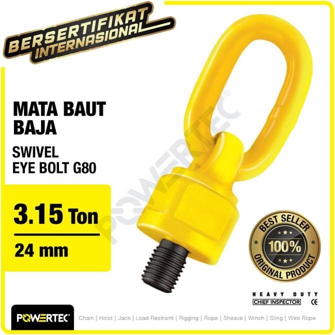 Swivel Eye Bolt / Mata Baut M24 - 4.2 Ton Powertec Co
