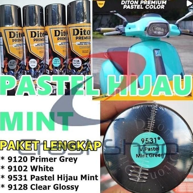 Paket Lengkap Cat Pilox Diton Premium 9531 Pastel Hijau Mint Green