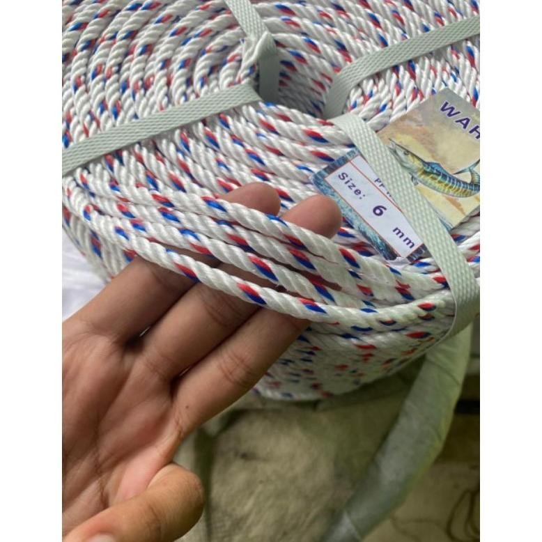 

NEW Tali Tambang Plastik 6 Mili 1 Roll 220 Meter / Tali Tambang 6 Mili 1 Roll / Tambang 6 Mili 1 Roll