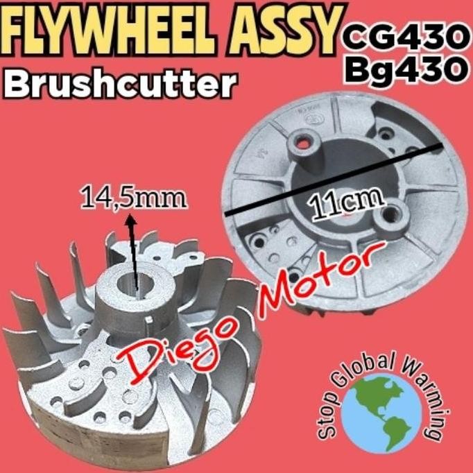 Cg430 Bg430 Flywheel Roda Angin Magnit Mesin Potong Rumput 2Tak Bor Tanah Matsumoto Auger Bio Pori C