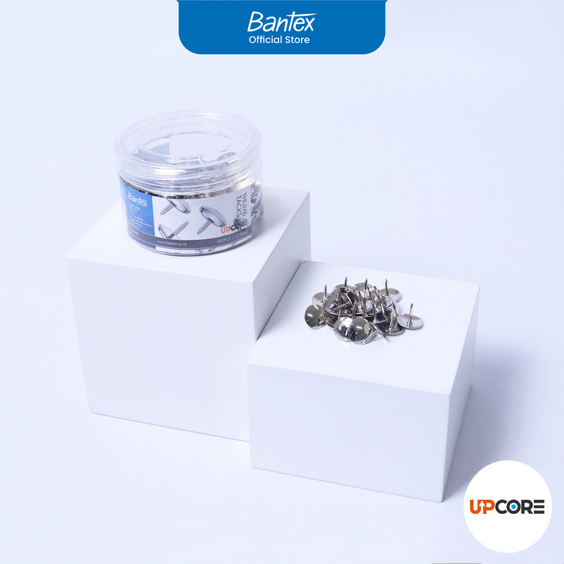 

Bantex Paku Pines / Paku Payung / Thumb Tack 23 mm Warna Silver Isi 200 Pcs