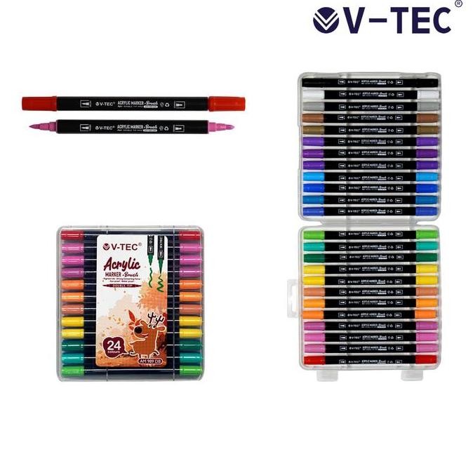 

V-Tec Acrylic Marker + Brush Set 12 / 24 / 36