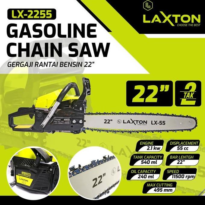 Laxton Lx-2255 Gasoline Chain Saw Gergaji Rantai Bensin Co
