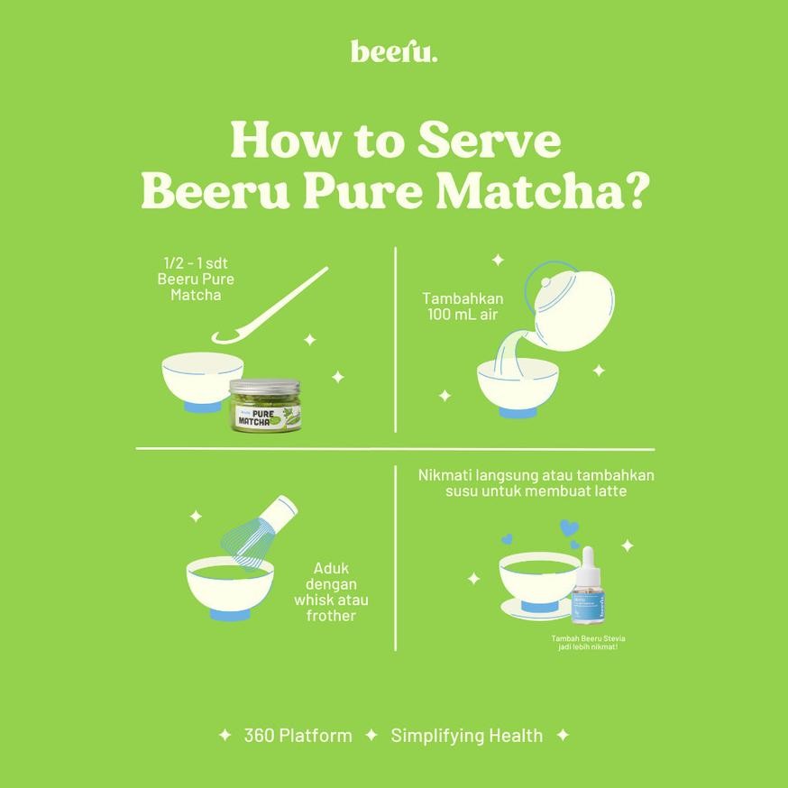 

Beeru Pure Matcha Powder 50gr - 100% Bubuk Matcha Premium Japan