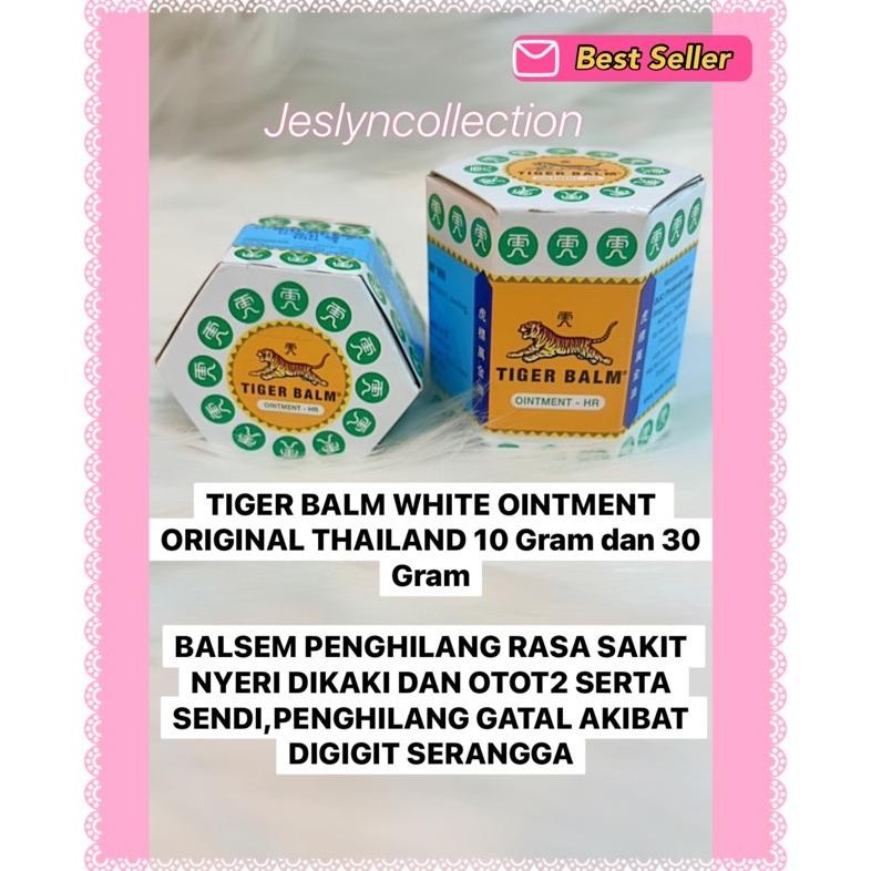 TIGER BALM WHITE OINTMENT ORIGINAL THAILAND / BALSEM PEREDA NYERI MURAH