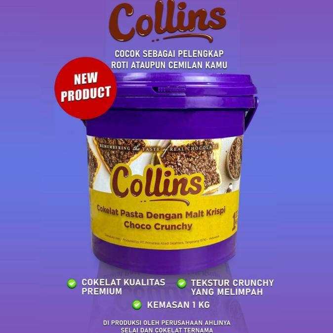 

Collins Choco Crunchy 1 kg/ Selai Roti / Toping Donat Collins / Selai Donat / Collins Selai Donat