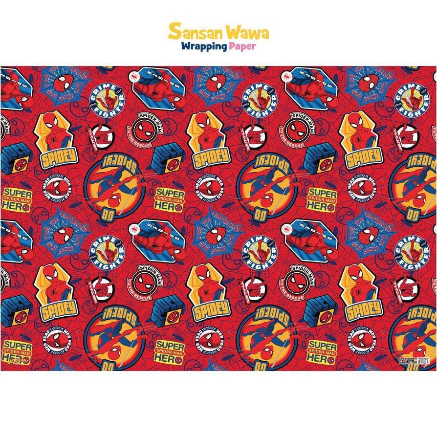 

5 Lembar Kertas Kado Jumbo Sansan Wawa Uk 70 X 100Cm Motif Marvel Avengers