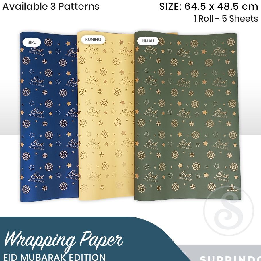 

5 Lembar Kertas Kado Lebaran Foil