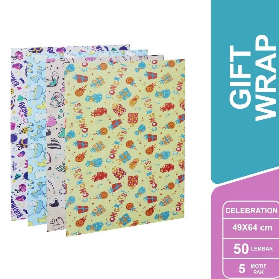 

Bms Tangerang Sidu Kertas Kado Glossy Motif Celebration Gift Wrap 1 Pa Isi 50 Lembar Sdu Gw K Cel Ap