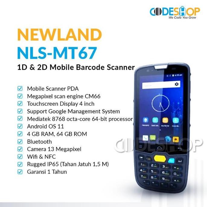 NEWLAND NLS MT67 SCANNER BARCODE PORTABLE ANDROID PDA ORIGINAL DAN TERPERCAYA