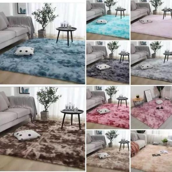 [COD] BUYNOW - 200x200 Karpet bulu Ombre lembut tebal bulu 4cm karpet lantai