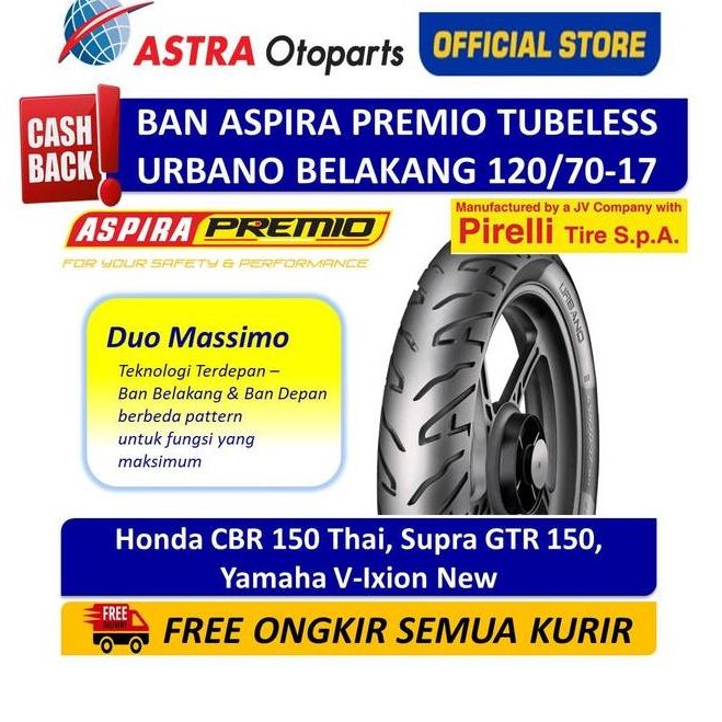 Ban Belakang Aspira Premio Urbano Tubeless 1207017