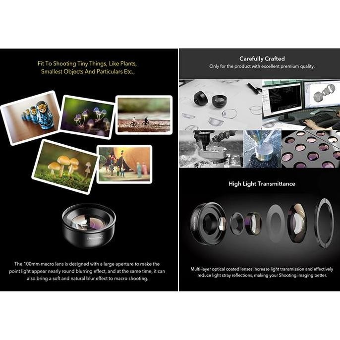 Apexel Lensa Macro 100Mm 4K Hd