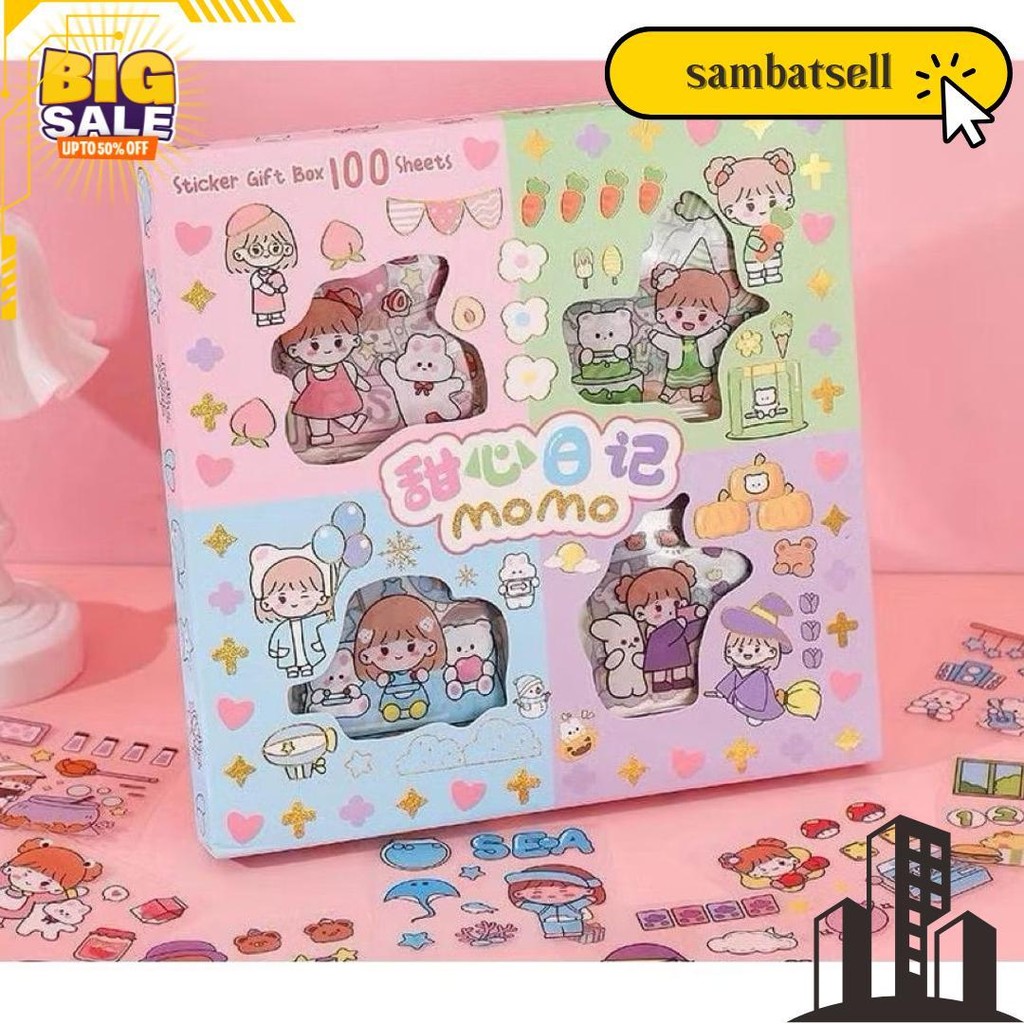 

Sticker Momo Mix Isi 100 Pcs Warna Mix Rainbow Stiker Korea Murah Karakter Anak Tempelan Laptop Gelas Botol Gratis Ongkir