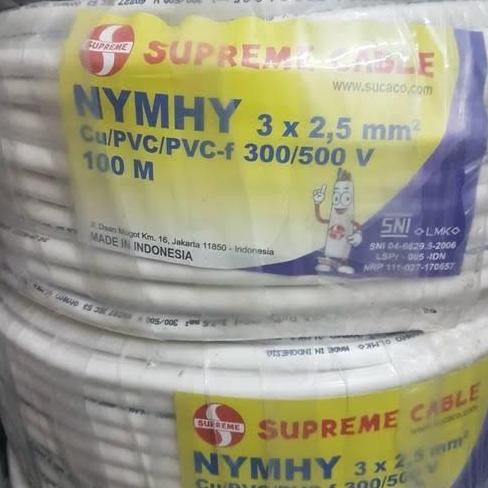TERBARU - Nymhy 3 x 2.5 mm Supreme / Kabel serabut nymhy 3x2,5mm 100 Meter
