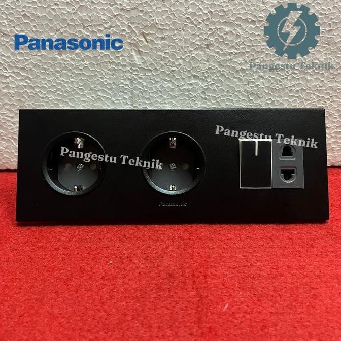 Panasonic Double Stop Kontak + Saklar + SKU / Dua Stop Kontak + Saklar Tunggal + Stop kontak Univers