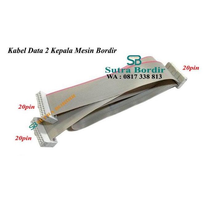 HARGA DISC - kabel data 20pin mesin bordir komputer 2 kepala kabel data abu abu socket 20pin mesin b