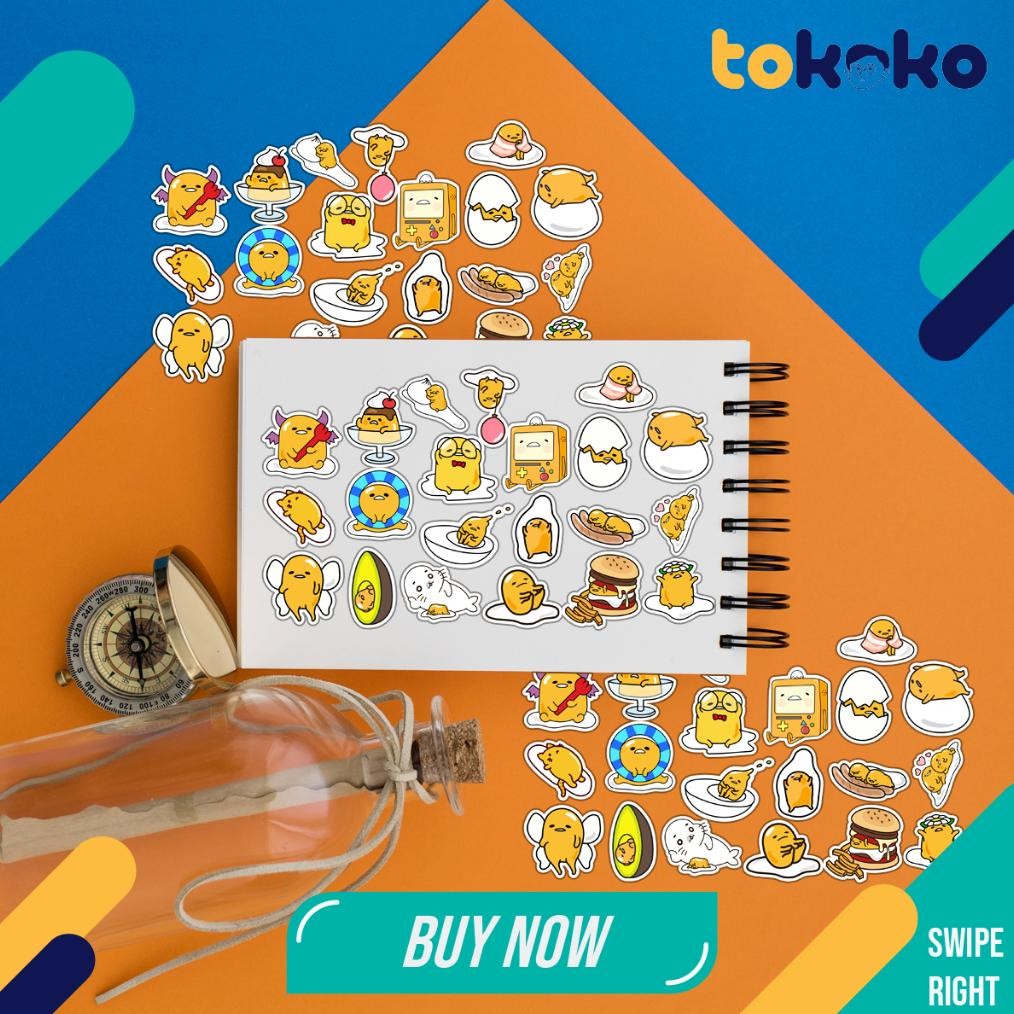 

NOG Stiker Cutting Anime Gudetama Paper Vinyl Dekorasi Laptop Koper Tumbler Kulkas DIY Viral Kekinian Terbaru 2025 UI-87