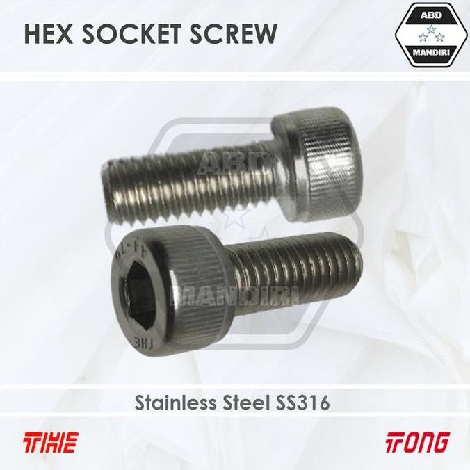 Ss316 Baut L Stainless M6 X 20 ( Sus316 Hex Socket Cap Screw A4-70 ) M6X20 / 6X20