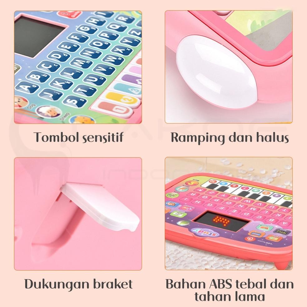 WETECH Laptop Mainan Edukasi Anak Tablet Belajar Huruf Edukasi Anak Mainan Tablet Musik Piano Anak U